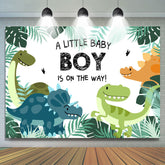 Lofaris Jungle Dinosaur Themed Baby Shower Backdrop For Boy